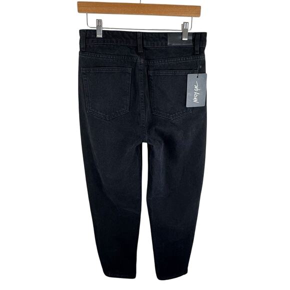 Nasty Gal NWT Black High Rise Straight Leg Ankle Fit Cotton Jeans Pockets Size 8 - Picture 2 of 5